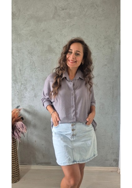 Krinkıl Oversize Gömlek fırsatları
