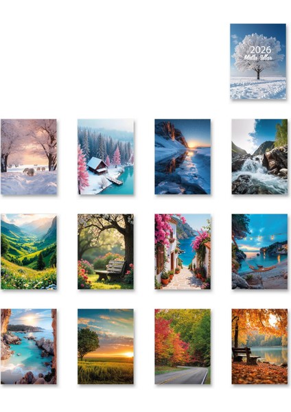 2026 Mevsimler Piramit Masa Takvimi Dikey Masaüstü Takvim 21X17 cm fırsatları