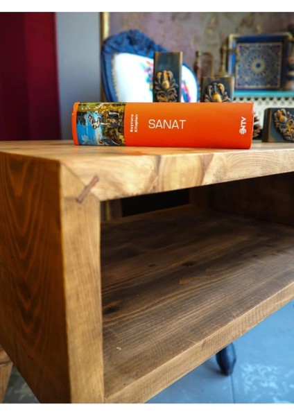 Doğal Çam Ağacından Masif Komodin Sehpa