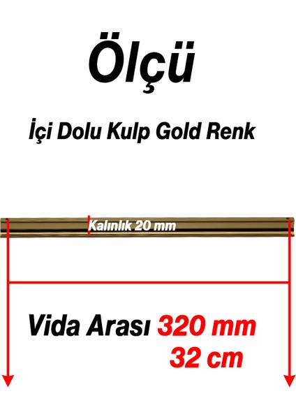 Foça Gold Metal 320 mm Uzun Mobilya Kolu Çekmece Dolap Kulpları Mutfak Dolabı Kapak Kulbu fiyatları