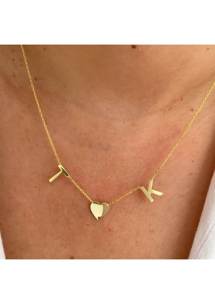 Gümüş Harfli Kalp Kolye fiyatları