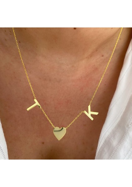Gümüş Harfli Kalp Kolye indirimleri