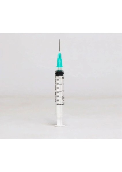 2cc (2ml) Yeşil Kısa Uçlu Steril Enjektör 21G*16MM - 350 Adet