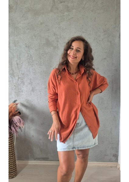 Krinkıl Oversize Gömlek