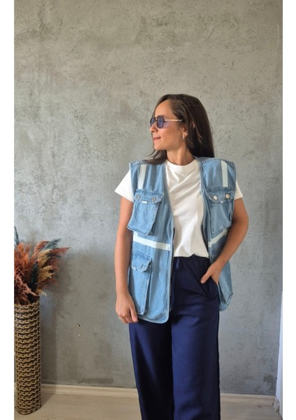 Cep Detaylı Kot Yelek fiyatları