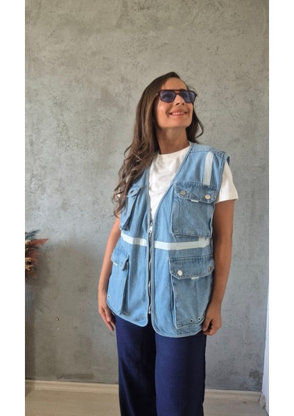 Cep Detaylı Kot Yelek fırsatları