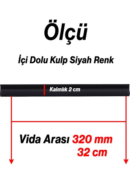Foça 320 mm 32 cm Siyah Metal Kulp Modern Mobilya Çekmece Dolap Kapak Kulpları Mutfak Dolabı Kulp fırsatları