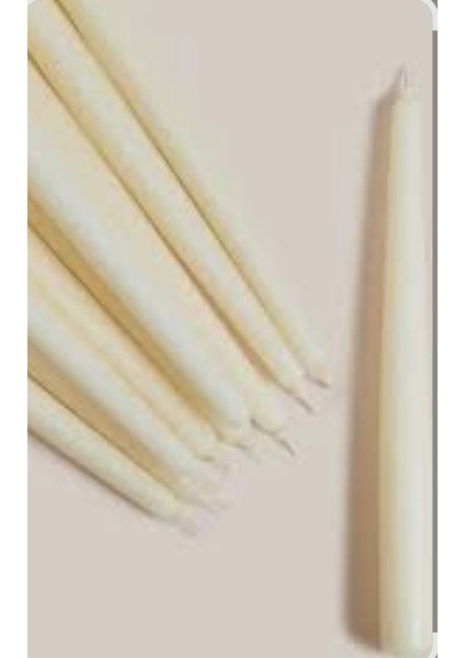 6'lı Parlak Beyaz-Şamdan Mum