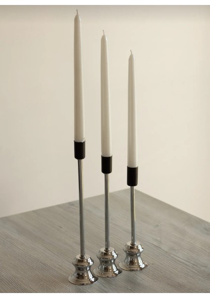 6'lı Parlak Beyaz-Şamdan Mum fiyatları