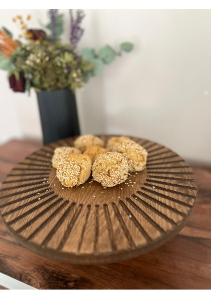 Doğal Ahşap Sunumluk Standı , Ahşap Kek Standı , Ahşap Meyve Tabağı , Ayaklı Doğal Ahşap Sunumluk