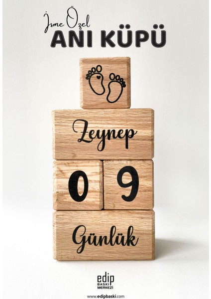 Isme Özel Ahşap Anı Küpü fırsatları