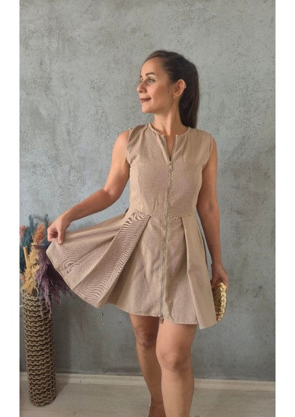 Önden Fermuarlı Kısa Elbise fiyatları