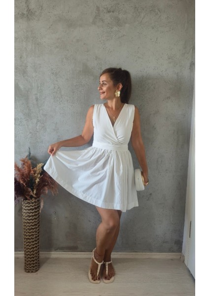 Kuşakli Kruvaze Yaka Elbise fiyatları