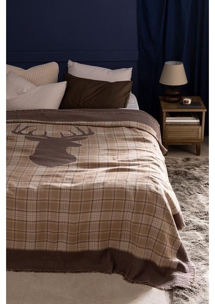 Yeni Sezon Valensole Çift Kişilik %100 Pamuk Yatak Örtüsü - Bej - Bej