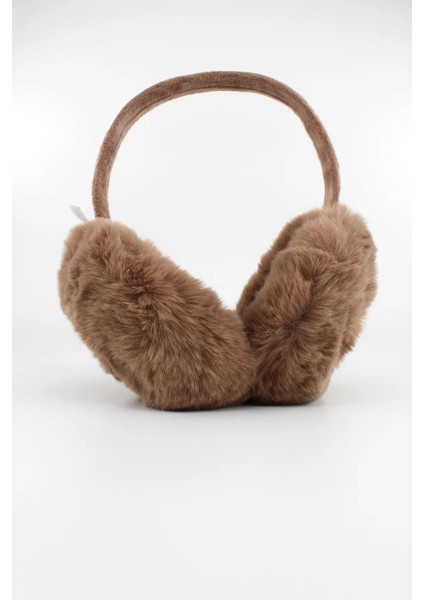 Kadın Soğuktan Koruyucu Soft Peluş Kışlık Kulaklık Kulak Isıtıcı Kahverengi