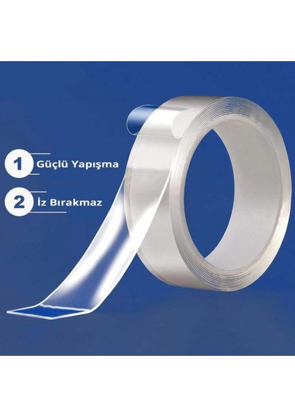 Çift Taraflı Akrilik Silikon Bant Yüksek Mukavemetli 18MM x 2 Metre