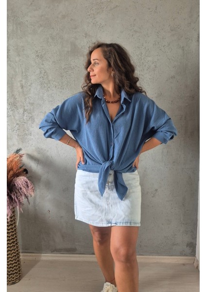 Krinkıl Oversize Gömlek