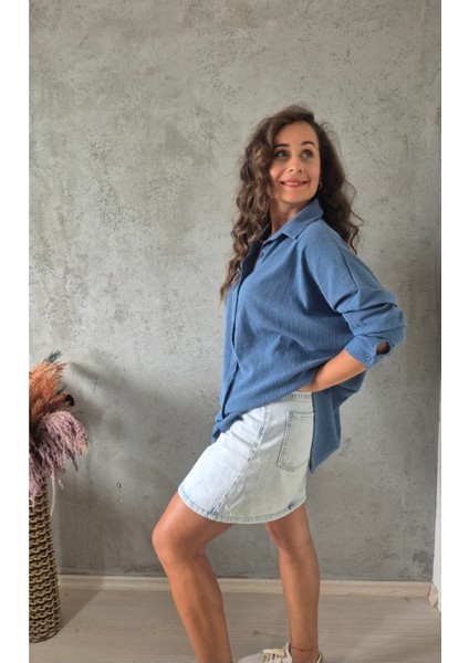 Krinkıl Oversize Gömlek modelleri
