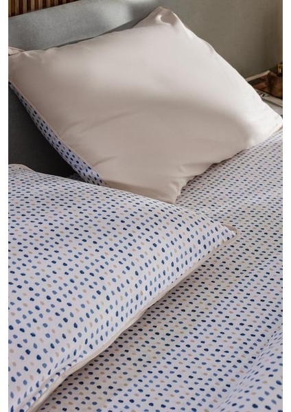 Yeni Sezon Bern King Size %100 Pamuk Baskılı Saten Nevresim Takımı - Bej - Bej fırsatları
