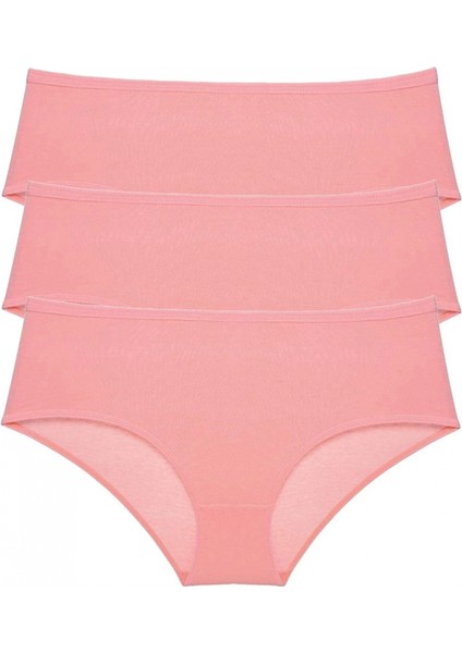 3 Adet Kadın Yüksek Bel Bato Külot Pudra