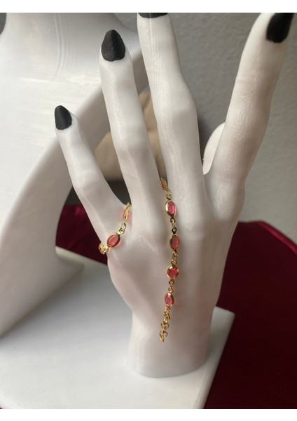 Pembe Oval Detaylı Gold Bileklik fırsatları