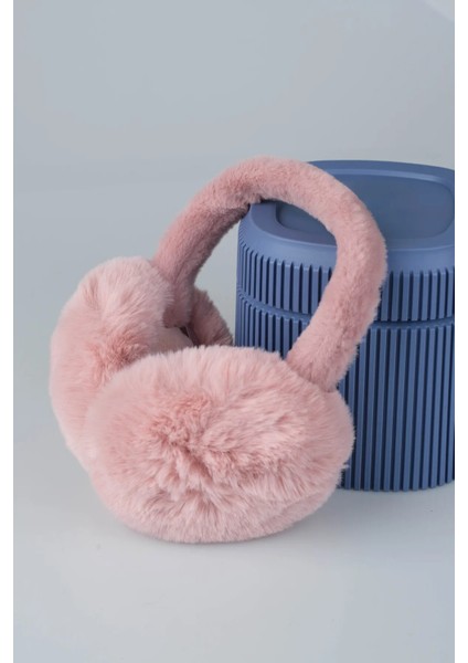 Kadın Soğuktan Koruyucu Soft Peluş Kışlık Kulaklık Kulak Isıtıcı Pembe