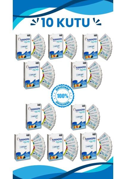 Kamagra100mgJel 10 Kutu 70 paket kullanım Orijinal 100% Performans_arttırıcı Geciktirici ve güçlendirici Takviye Erkeklerözel KAMAGRAJELLY Kampanya aromalı