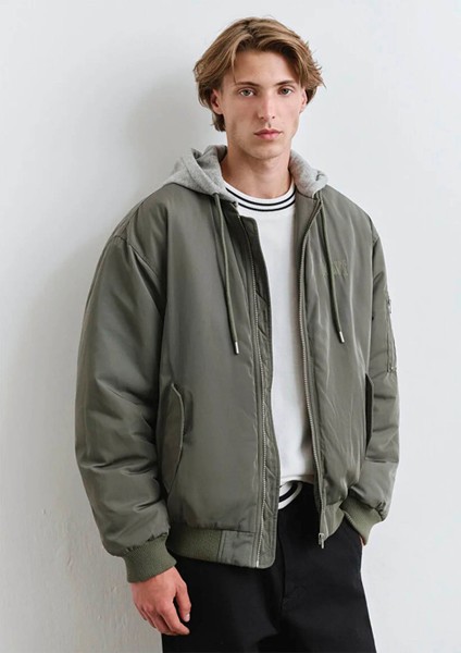 Kapüşonlu Yeşil Mont 0110563-86961 fiyatları