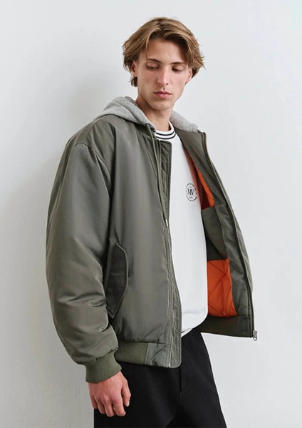 Kapüşonlu Yeşil Mont 0110563-86961 fırsatları