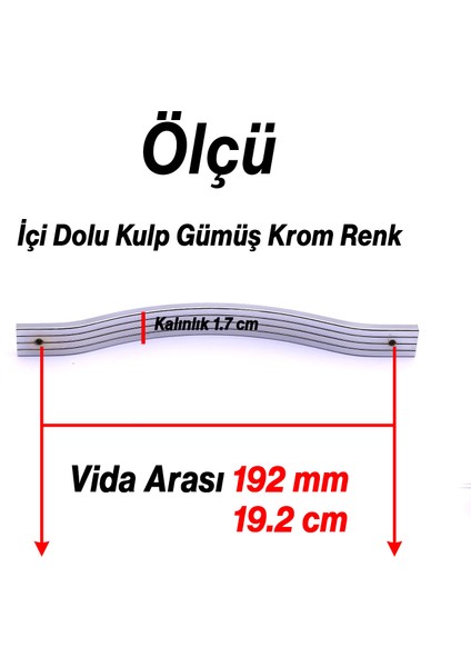Sümbül Kulp 192 mm Krom Gümüş Renk Metal Mobilya Dolap Çekmece Kulpu Modern Mutfak Kapak Kulpları fiyatları