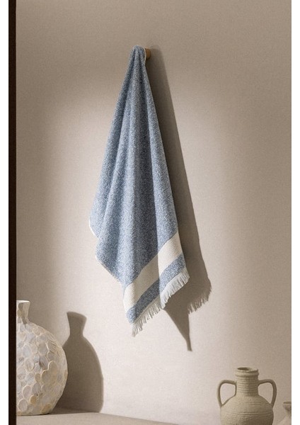 Yeni Sezon Brest %100 Pamuk Banyo Havlusu - Mavi - 75X150 cm - Mavi