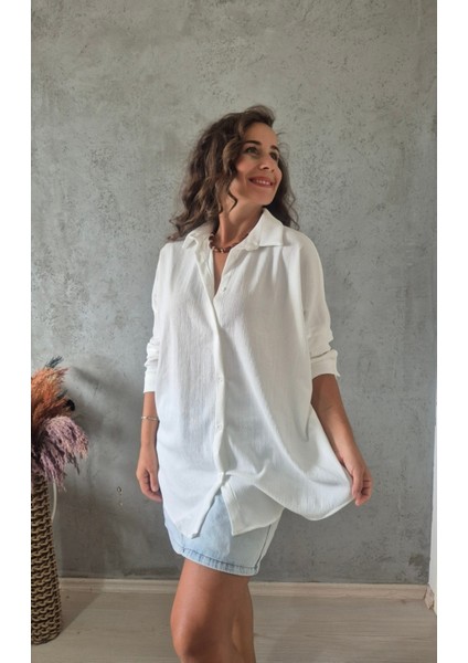 Krinkıl Oversize Gömlek