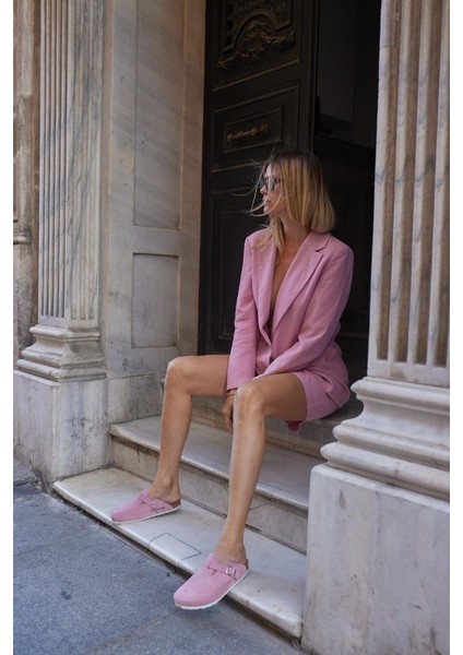 Oslo Hakiki Deri Mantar Taban Ortopedik Unisex Terlik fırsatları