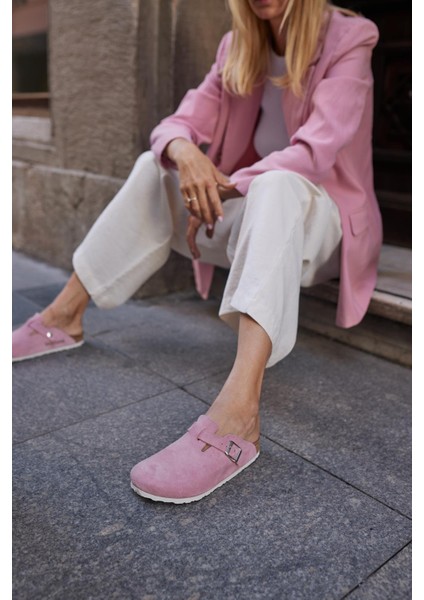 Oslo Hakiki Deri Mantar Taban Ortopedik Unisex Terlik