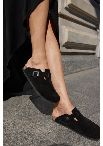 Oslo Hakiki Deri Mantar Taban Ortopedik Unisex Terlik fırsatları