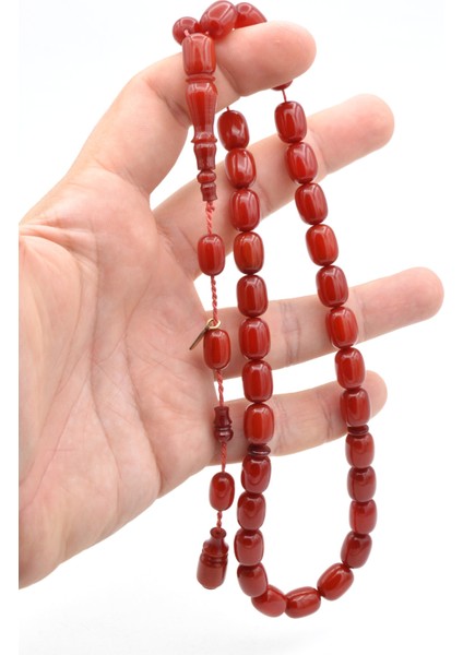 Hakkı Usta Imzalı Kapsül Kesim Zar Rengi Sıkma Kehribar Tesbih 002 modelleri