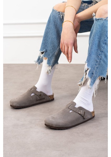 Oslo Hakiki Deri Mantar Taban Ortopedik Unisex Terlik fiyatları