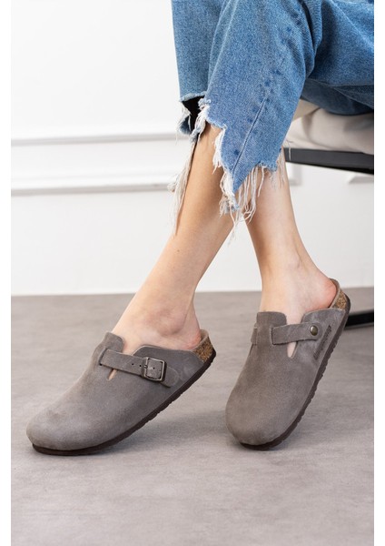 Oslo Hakiki Deri Mantar Taban Ortopedik Unisex Terlik fırsatları