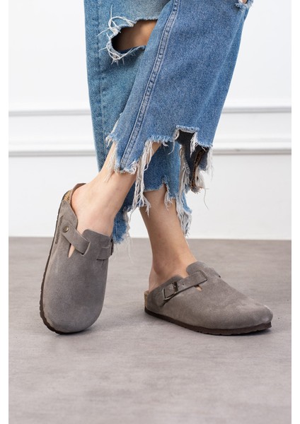 Oslo Hakiki Deri Mantar Taban Ortopedik Unisex Terlik indirimleri