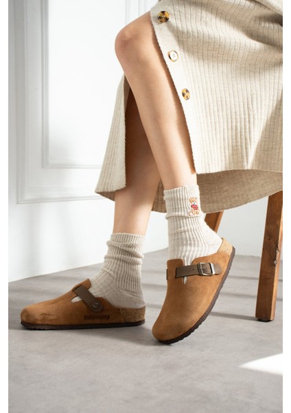 Oslo Hakiki Deri Mantar Taban Ortopedik Unisex Terlik modelleri