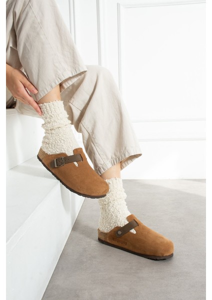 Oslo Hakiki Deri Mantar Taban Ortopedik Unisex Terlik fırsatları