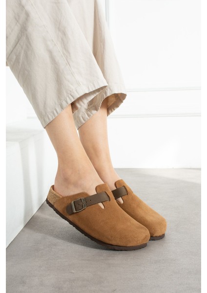 Oslo Hakiki Deri Mantar Taban Ortopedik Unisex Terlik indirimleri