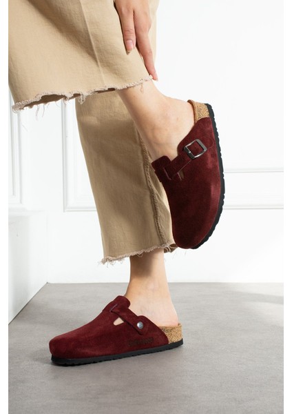 Oslo Hakiki Deri Mantar Taban Ortopedik Unisex Terlik modelleri