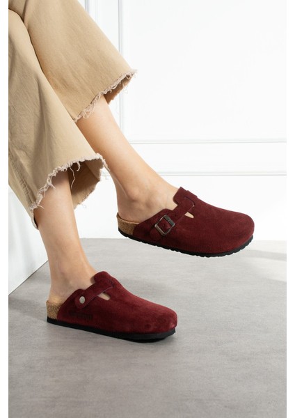 Oslo Hakiki Deri Mantar Taban Ortopedik Unisex Terlik fırsatları