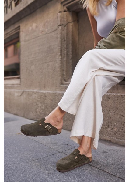 Oslo Hakiki Deri Mantar Taban Ortopedik Unisex Terlik fiyatları