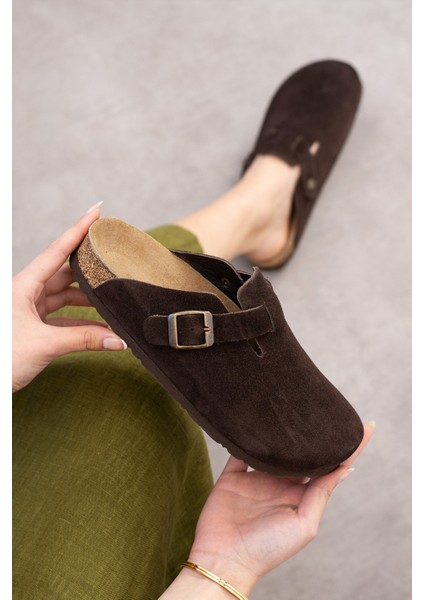 Oslo Hakiki Deri Mantar Taban Ortopedik Unisex Terlik fırsatları