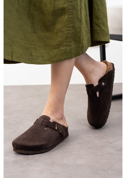 Oslo Hakiki Deri Mantar Taban Ortopedik Unisex Terlik indirimleri