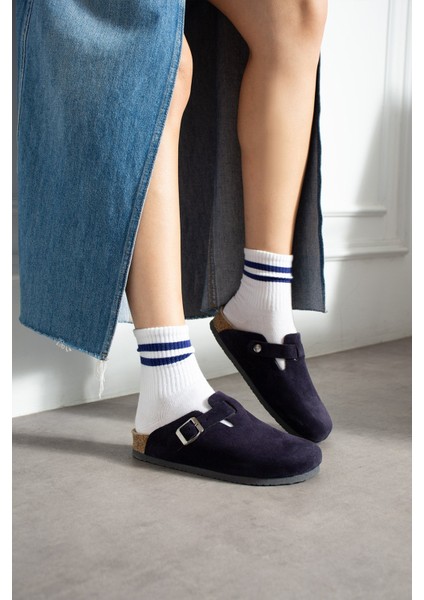 Oslo Hakiki Deri Mantar Taban Ortopedik Unisex Terlik fırsatları