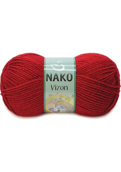 5 Adet Vizon Premium Akrilik El Örgü Ipi Yünü Renk NO:1175 Koyu Kırmızı fiyatları