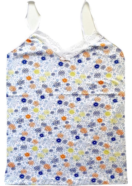 2 Adet Kadın Askılı Desenli Atlet Dantelli Empirme Pamuklu Penye D5-6 fiyatları